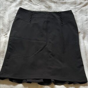 AGB Classic Black Pencil Skirt with Bead Accents